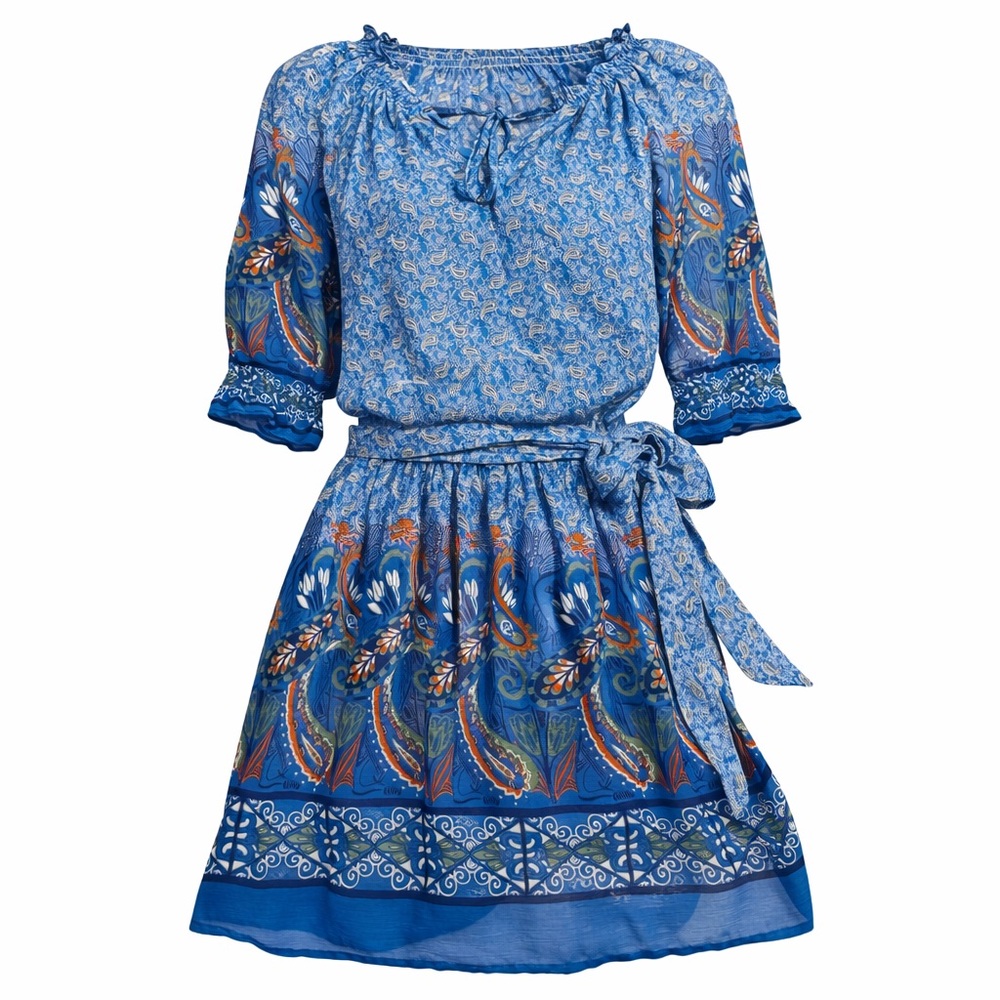 Sam & Max Blue and Orange Paisley Midi